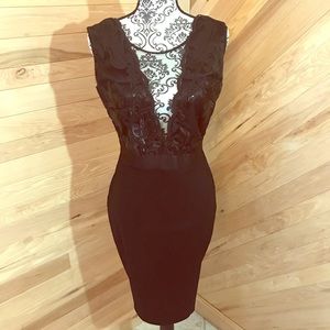 Beautiful fitted black evening/cocktail dress